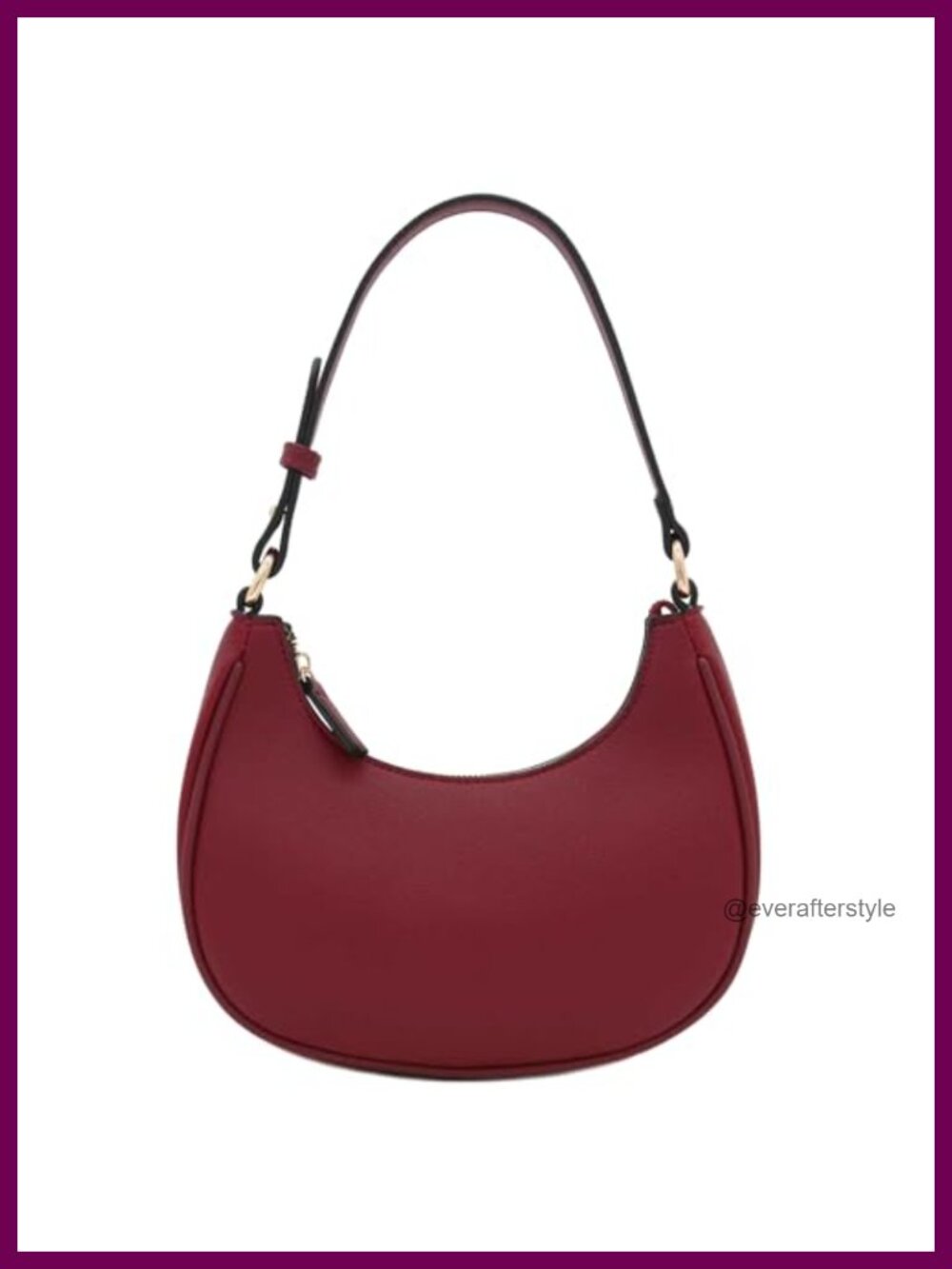 Small Crescent Shoulder Bag Underarm Purse PU Leather Gold Tone Hardware